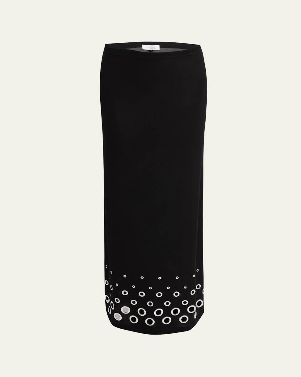 Grommet Maxi Skirt